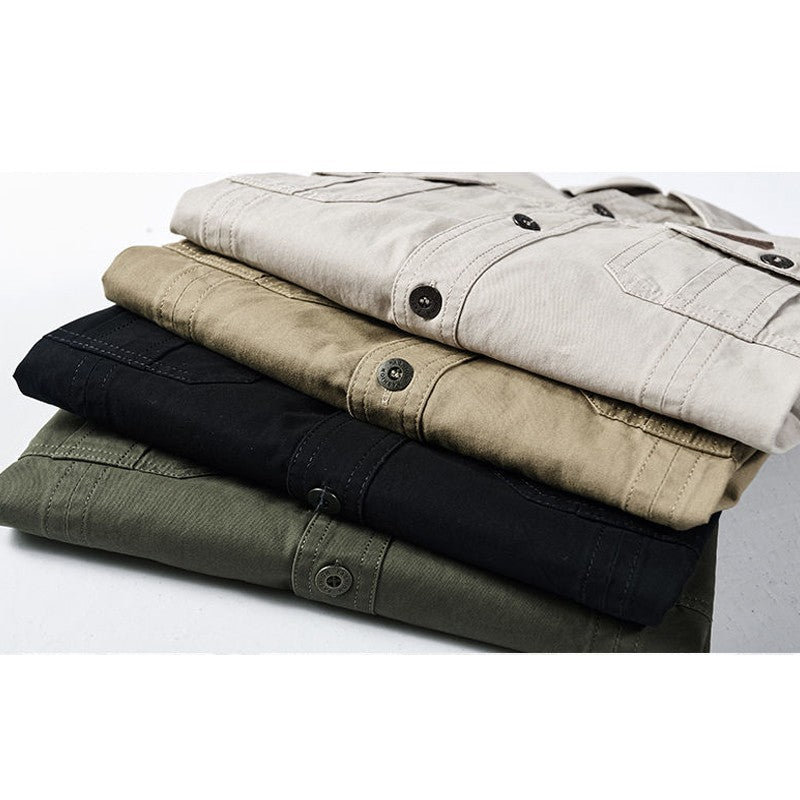 Brand Cotton Shirt Men's Spring Casual Cargo Shirts Male Long Sleeves Shirts Camiseta Masculina Plus Size 5XL 6XL