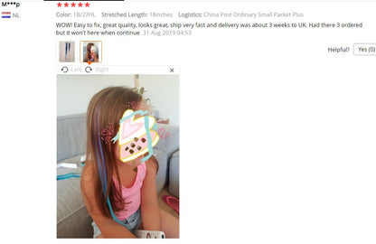 Todas as extensões de cabelo liso longo colorido peça de cabelo com clipe mecha de cabelo arco-íris rosa sintético em clipes