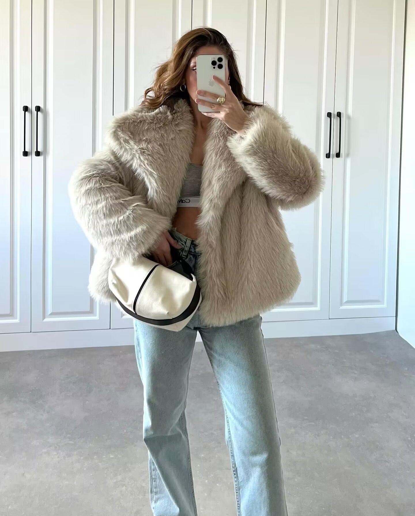 MUJER 2025 Faux Fur Coat Women Fluffy Women's Winter Jacket Long Sleeve Warm Winter Woman Coat Luxury Outerwears Coats for Woman