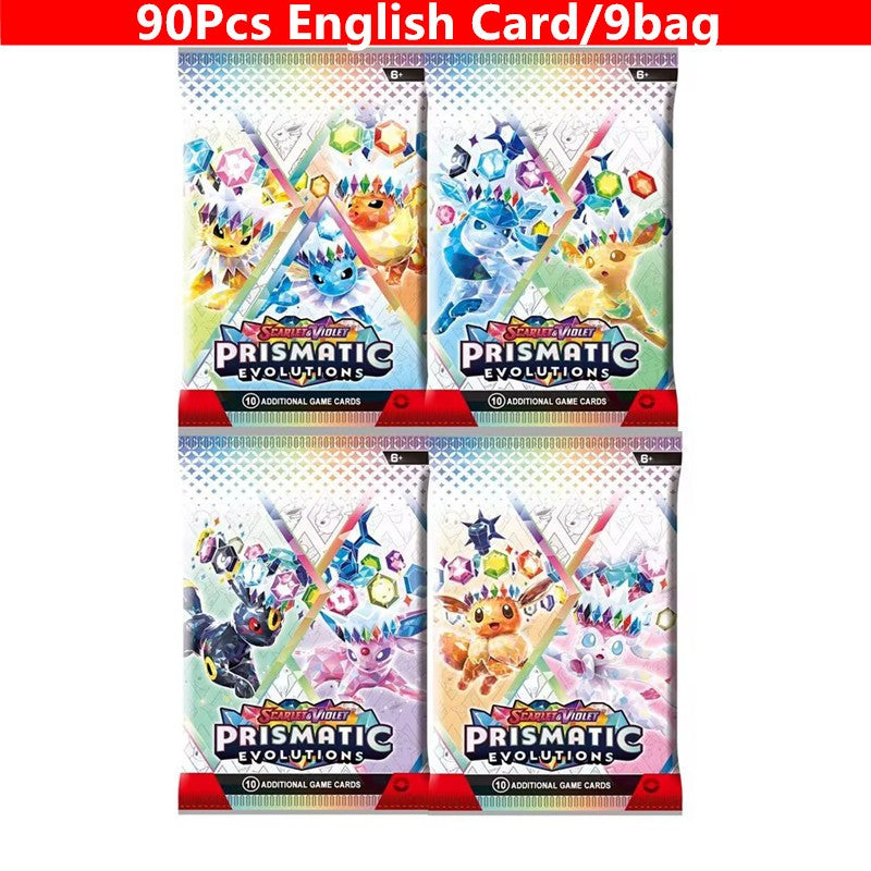 360 Cartas Pokémon em Inglês, Espanhol, Francês - Evoluções Prismáticas, Faíscas Efervescentes, Escarlate e Violeta 151, Booster Pokémon, Cartas de Batalha