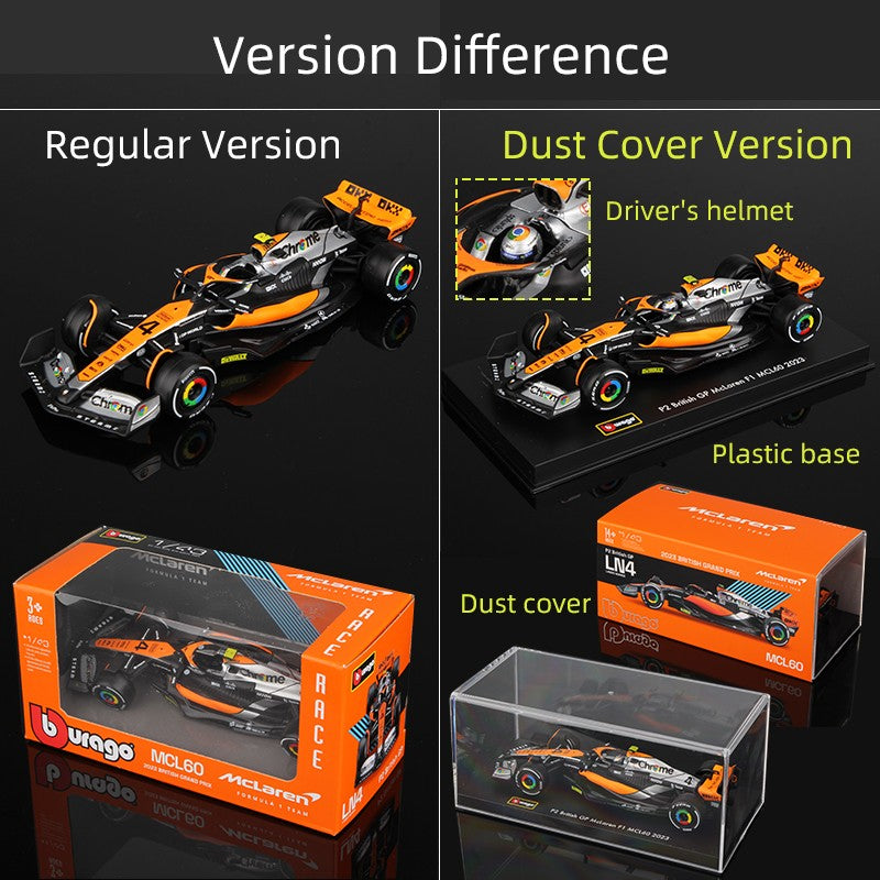 Bburago 1:43 2024 F1 Mclaren MCL38 Monaco Grand Prix Alloy Car Miniature Diecast Model #4 Lando Norris #81 Oscar Piastri Toy