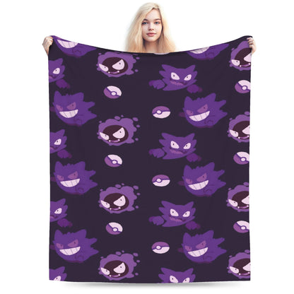 Cobertores Gengar Mantas De Pelúcia Novas Super Quentes Para Meninas Meninos Sofá Cadeira Flanela Colcha Protetor De Cama
