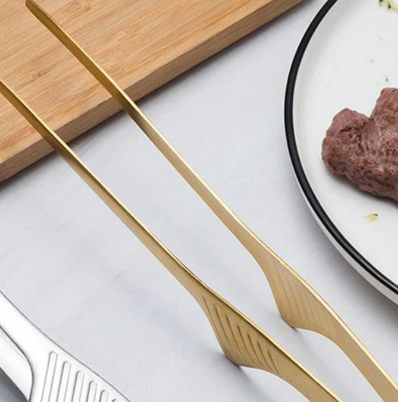 1PC Stainless Steel BBQ Food Tongs Barbecue Clips Kitchen Accessories Cooking Outdoor Grilling Non-Stick Steak Clamp Baking Tool