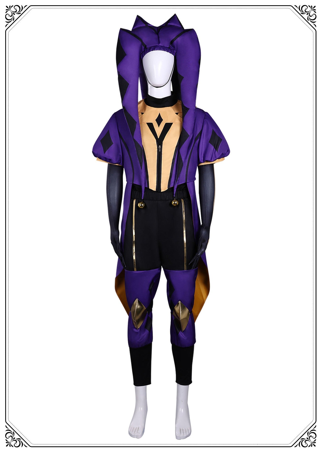 The Freak Circus Pierrot Jester Harlequin Cosplay Costume for Game Adult Clown Joker with Mask Halloween Carnival Outfits