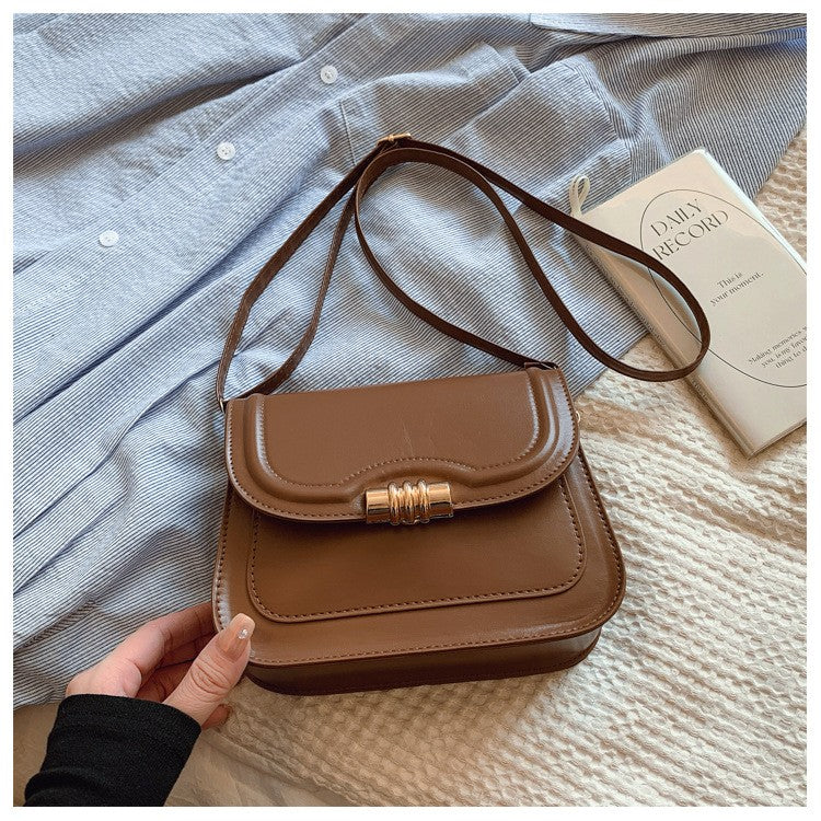 Latest Retro Crossbody Bag for Women High End Fashion Saddle Shoulder Handbag Unique Design