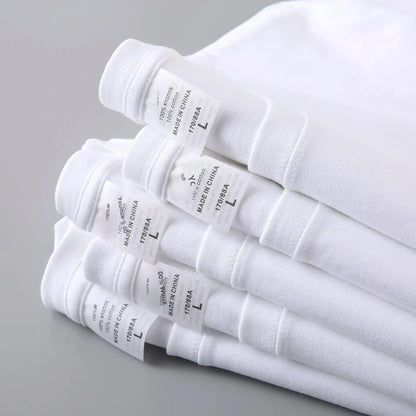 Heavy Cotton Men's Long Sleeve T Shirt Solid Color Cotton Bottom Shirt Half Sleeve 100% Cotton T Shirt Korean Tee