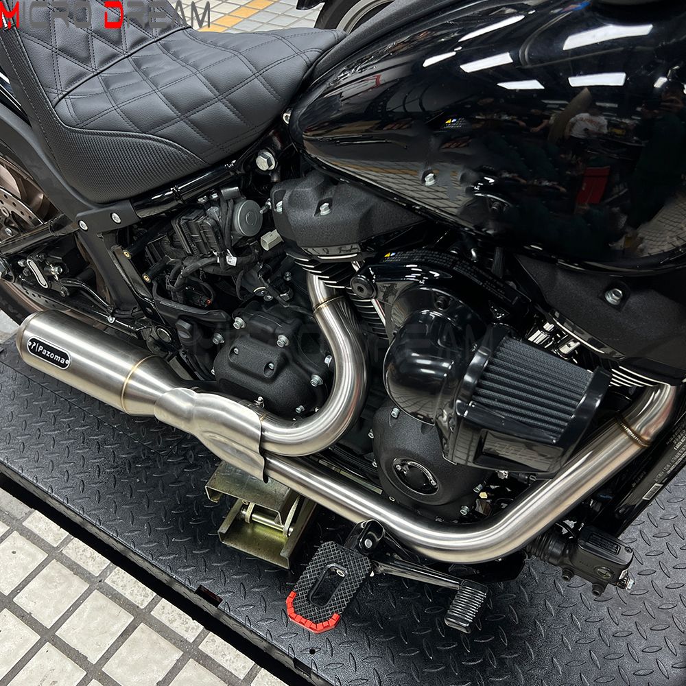 For Harley Softail Low Rider ST FXLRST 117 2025-26 Full Complete Exhaust System Swept-up Muffler Motorcycle Exhaust Pipes 2-In-1