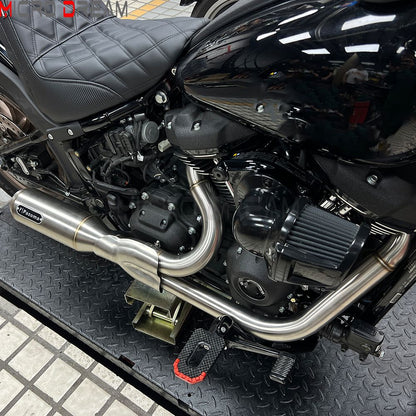 For Harley Softail Low Rider ST FXLRST 117 2025-26 Full Complete Exhaust System Swept-up Muffler Motorcycle Exhaust Pipes 2-In-1