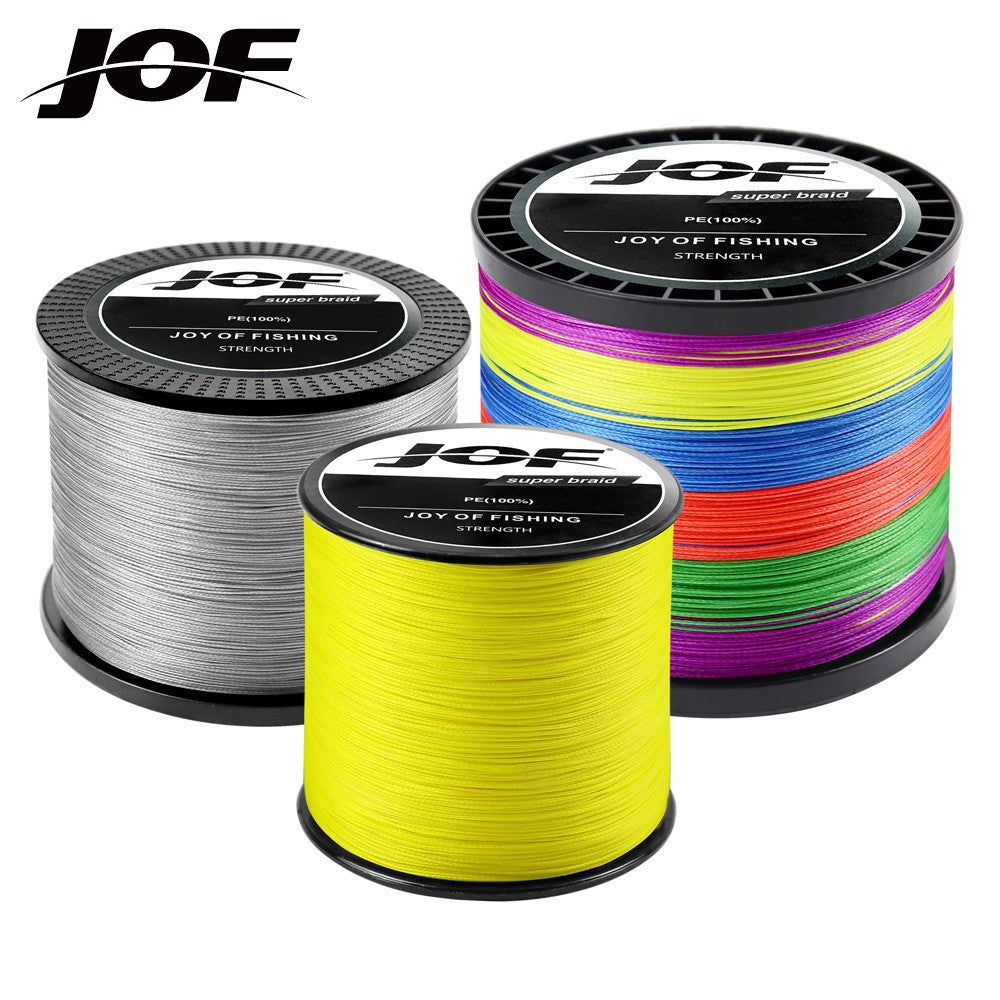 Linha Trançada JOF 12X 100/300/500/1000m Tudo para Linha de Pesca MaxDrag 150LB Linha Multifilamento PE para Pesca em Água Salgada no Mar