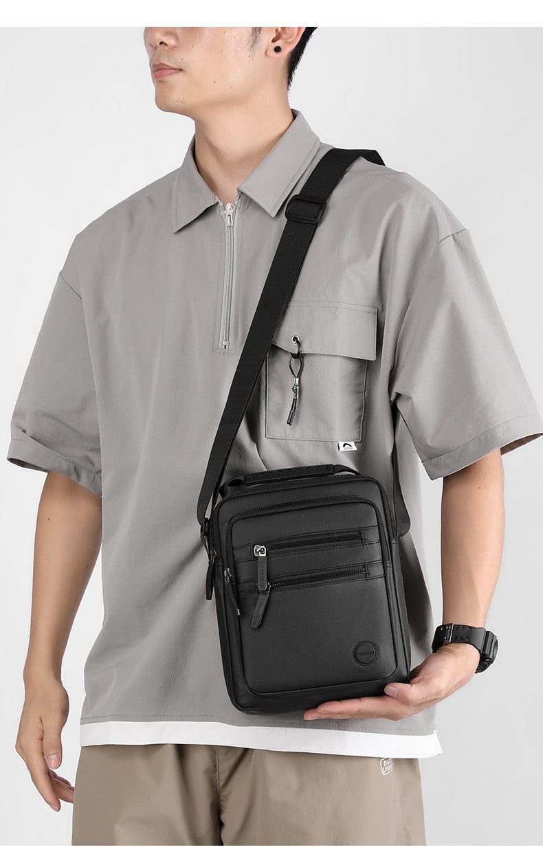 Fashionable Men's Crossbody Bag, Adjustable Shoulder Strap, Multiple Pockets, Business Bag, Commuting Bag, Daily Bag, Etc