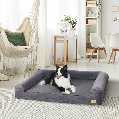 Cama para Cães Extra Grande Colchão Ortopédico para Animais de Estimação Sofá Almofada de Dormir com Capa Removível e Lavável Espuma Macia