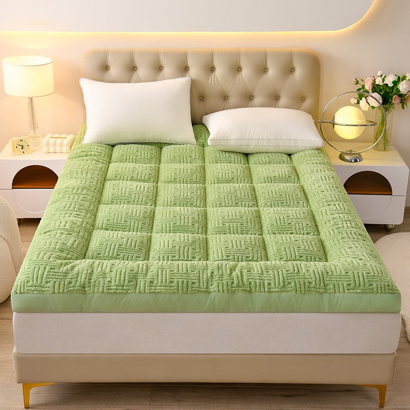 Colchão de Lã Super Macio e Fofo Acolchoado Extra Grosso e Quente para Inverno Queen Size Dobrável para Chão de Camping
