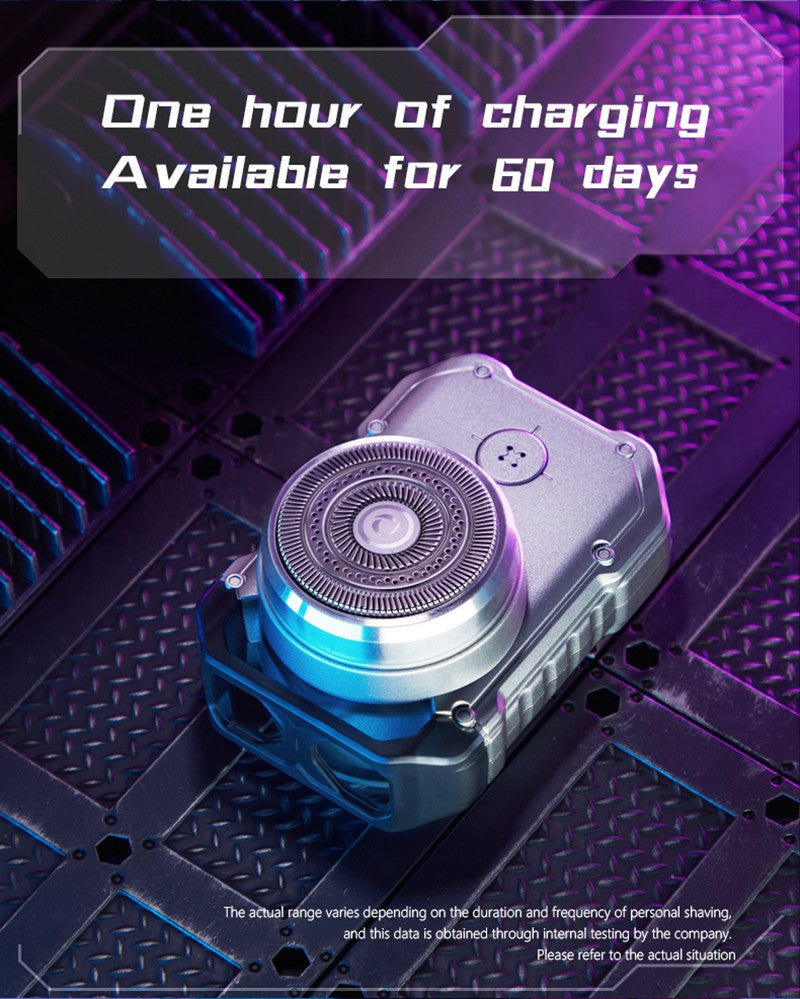 Electric MINI Travel Shaver Razor For Men Rechargeable IPX7 Waterproof Punk Mecha Design Pocket Face Beard Knife With Key Ring