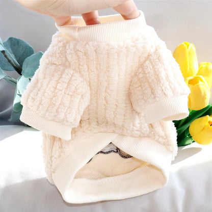 Moletom de Luxo com Capuz para Cães, Roupas Quentes de Inverno para Cães, Moletom Fofo e Macio para Filhotes, Estampa de Urso, Moletons para Gatos, Suéteres para Animais de Estimação, Roupas para Bichon