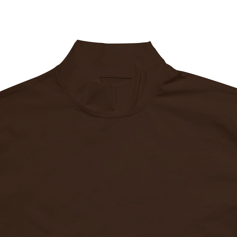 Cross-border Amazon 2024 summer solid color short-sleeved fashion bottoming shirt men's tight turtleneck T-shirt