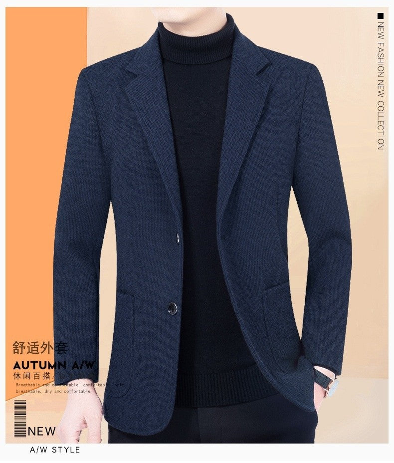 2025 Spring/ Autumn New Men's Blazer - Business Casual Single Suit Jacket for Middle-Aged Gentlemen