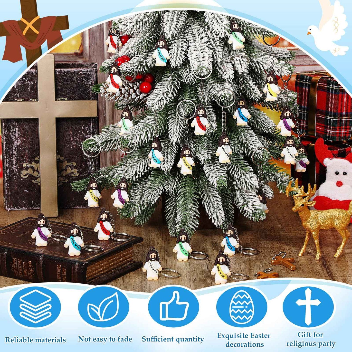 20-200PCS Little Jesus Figures Mini Jesus Figurines in Bulk Hide and Seek Religious Party Favor Sunday School Easter Egg Stuffer