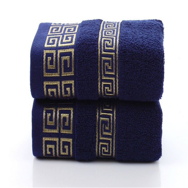 2pcs White Cotton Towels 34x74cm 70x140cm Embroidered Hotel Bathroom Towels For Adult Quick-Dry Thicken Soft Face Bath Towels