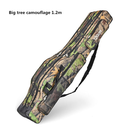 Bolsa de pesca marítima dobrável de três camadas 1,2 m/1,5 m, grande capacidade, bolsa de vara de pesca de ombro duplo, kit de ferramentas para armazenamento externo