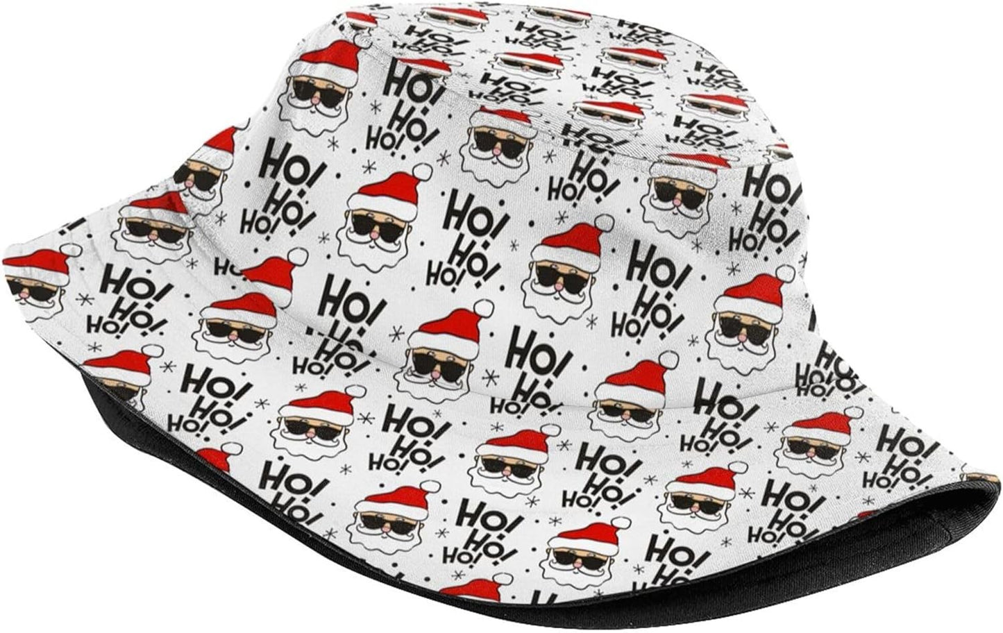 Funny Christmas Bucket Hat New Year Fisherman Hat for Women Men Packable Outdoor Travel Beach Sun Cap