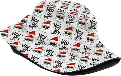 Funny Christmas Bucket Hat New Year Fisherman Hat for Women Men Packable Outdoor Travel Beach Sun Cap