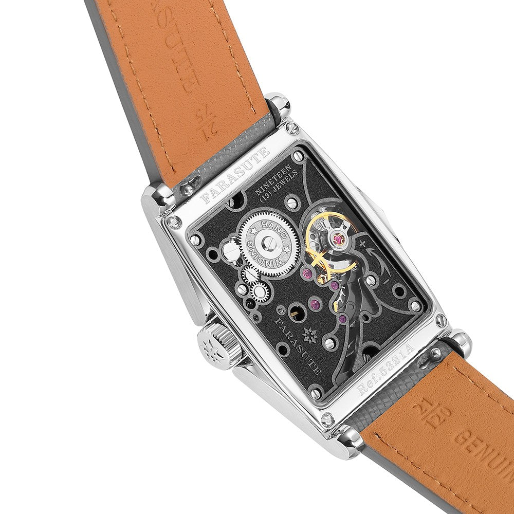 FARASUTE Creative Manual Square Customized Mechanical Movement Watch Men Luxury Sapphire Glass Small Second Wristwatches reloj