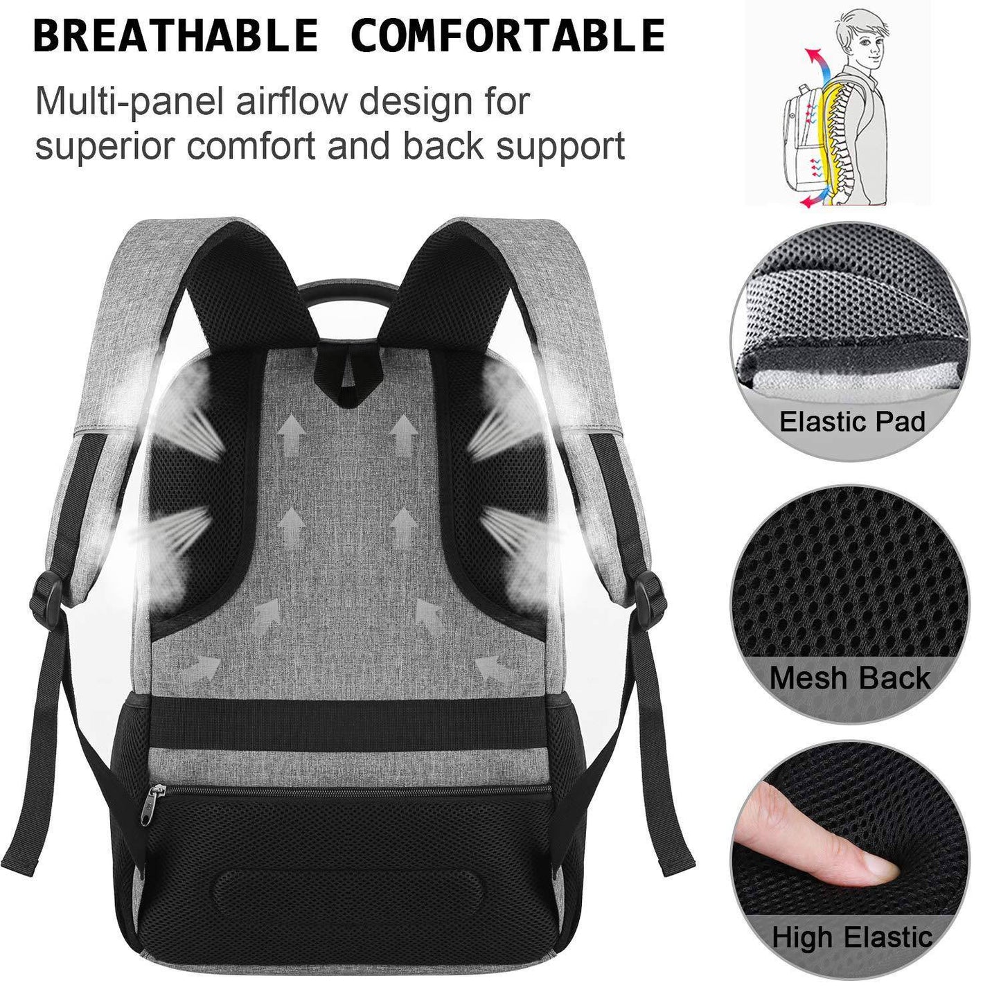 Mochila Masculina de Viagem Bolsa Fotográfica Lente de Câmera Externa Preta Ergonômica para Laptop de Grande Capacidade Impermeável para Montanhismo
