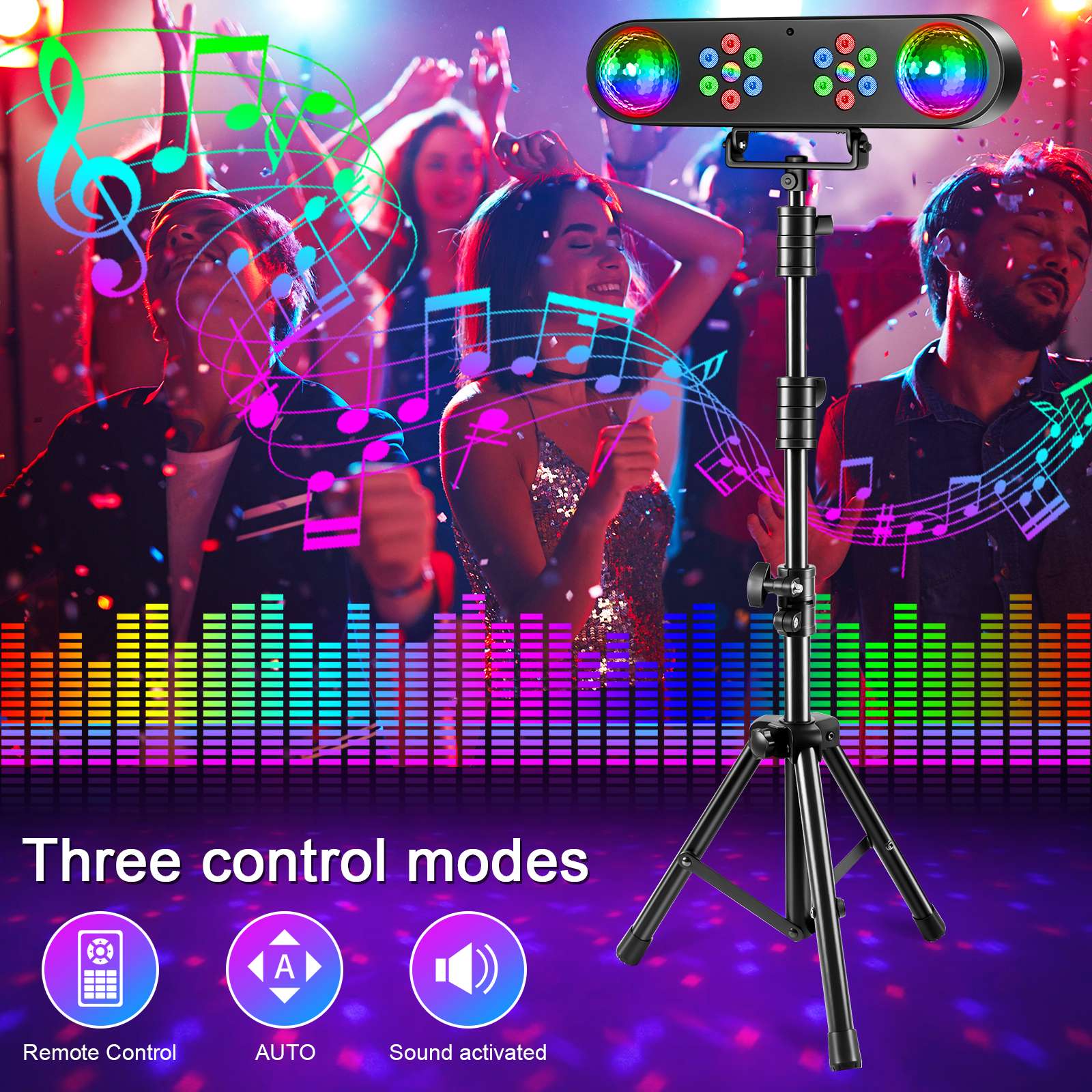 30W RGB 3in1 Bracket Effect Lights Dyeing Magic Ball Lights Remote Control Stage Effect Lighting Projector for DJ Party Concert