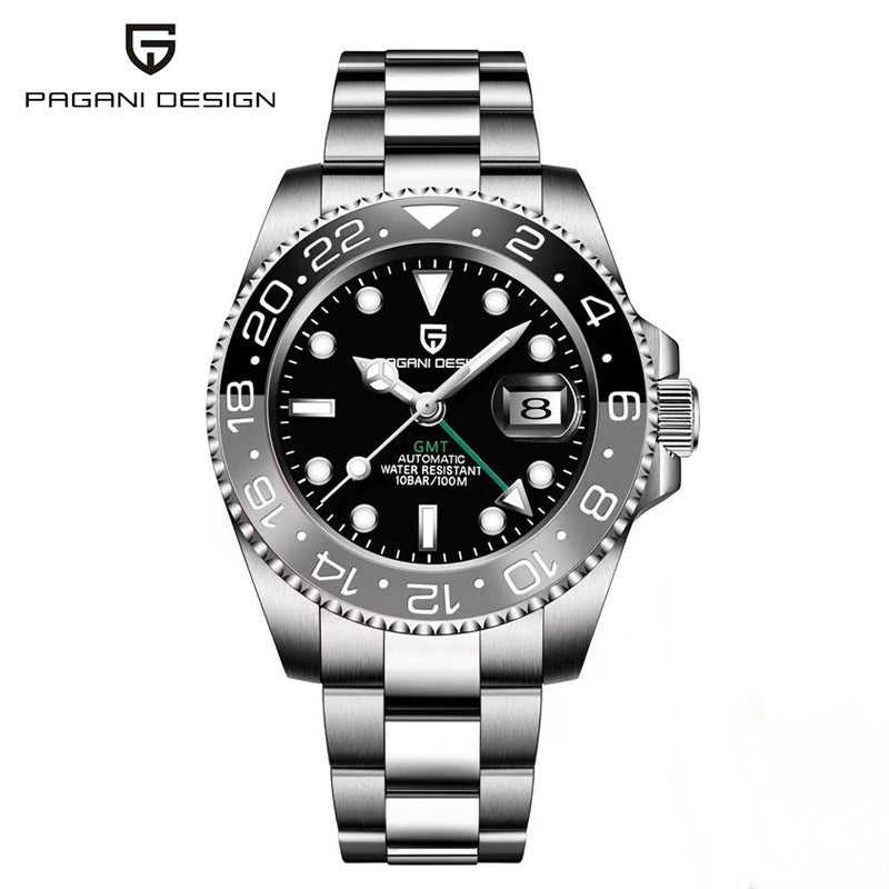 PAGANI DESIGN PD-1662 Luxury GMT Men Mechanical Wristwatch Sapphire Glass Stainless Steel 100M Waterproof Automatic Watches
