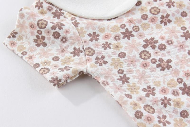 Unisex Bodysuits 4/5PCS Cotton Newborn Baby Girl Clothes Set Short Sleeve Print Baby Boy Clothes Summer Solid Color Bebes