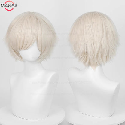 Anime 30cm Curta Reta Peruca Cosplay Preto Branco Verde Marrom Roxo Azul Cinza Vermelho Dourado Homens Mulheres Cabelo Sintético Resistente ao Calor