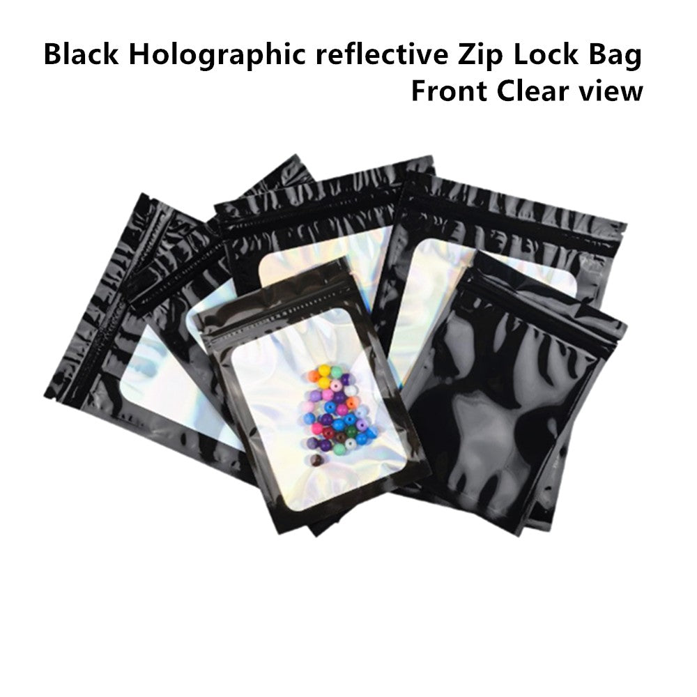 100pcs Silver Aluminum Foil Zip-lock Bags, Food Grade Aluminized Mylar Zipper Self Sealing Pouches for Cloth / Snacks Packaging