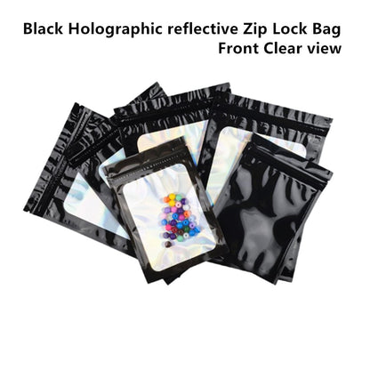 100pcs Silver Aluminum Foil Zip-lock Bags, Food Grade Aluminized Mylar Zipper Self Sealing Pouches for Cloth / Snacks Packaging