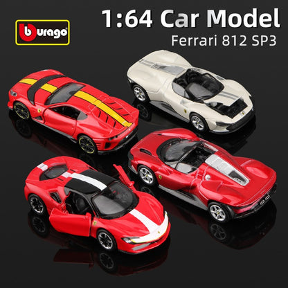 Bburago 1:64 Ferrari Daytona SP3 812 Competizione Carro Modelo Liga Miniatura Veículos Fundidos Brinquedo Coleção de Presente
