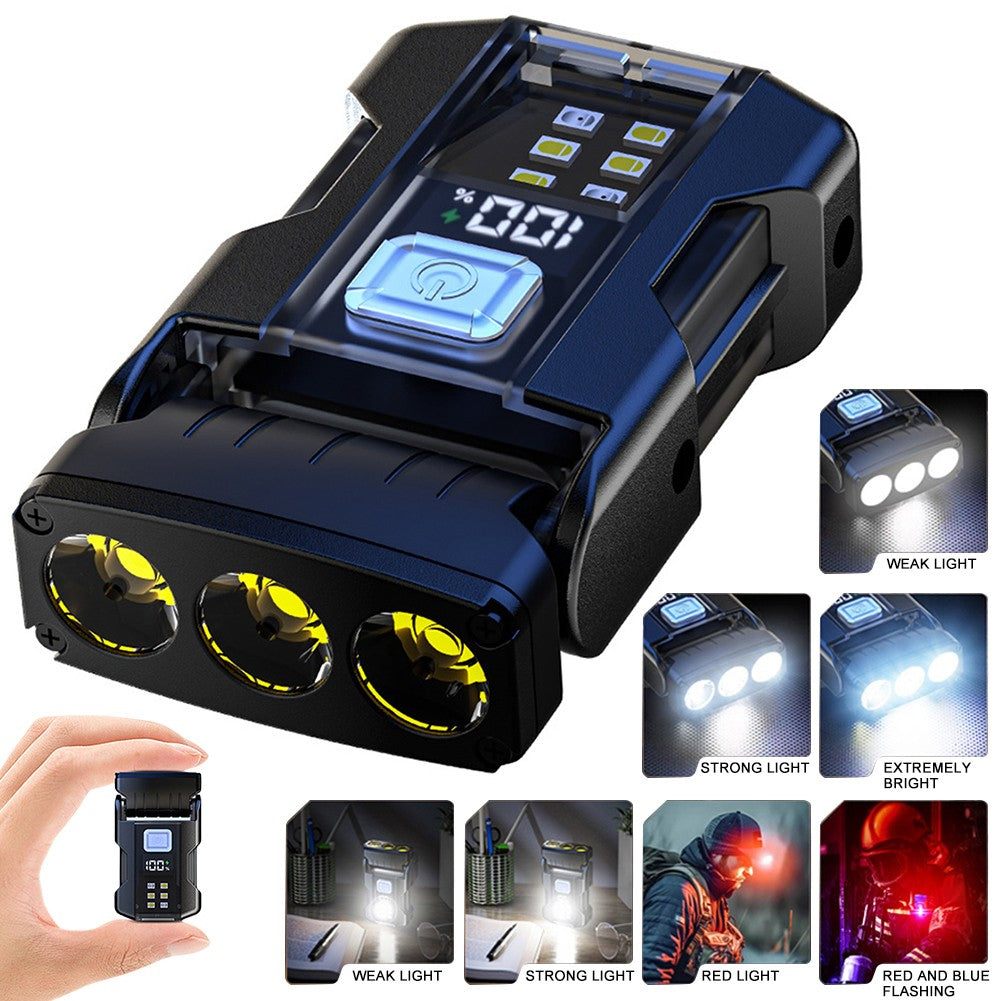 Multifunctional Usb Charging Flashlight Ajustable Mini LED Outdoor Torch Portable Keychain Light Magnetic Camping Warning Lamp