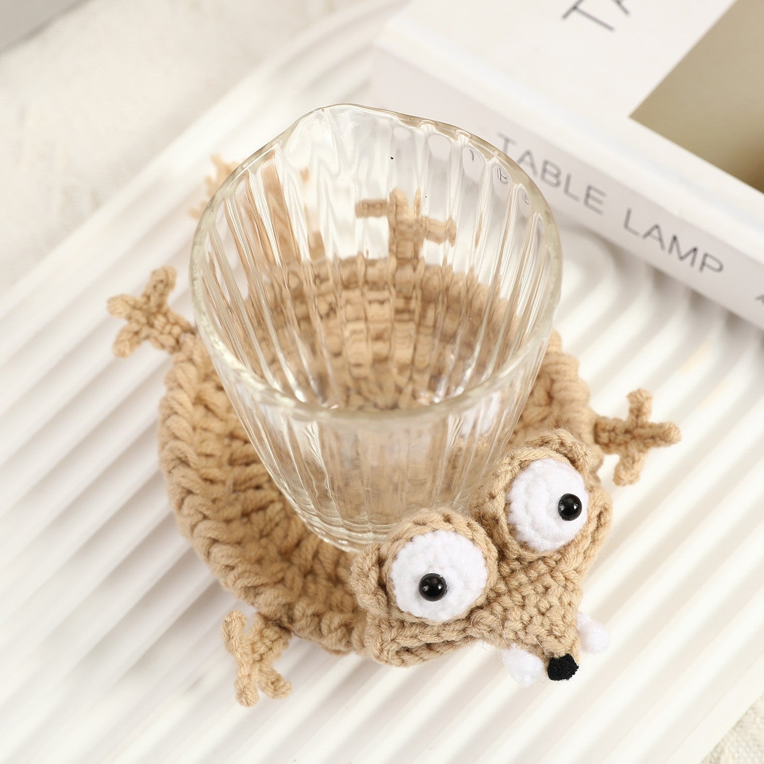 Funny Crochet Animal Coaster Finished Handwoven Coaster Coffee Cup Decor Gift