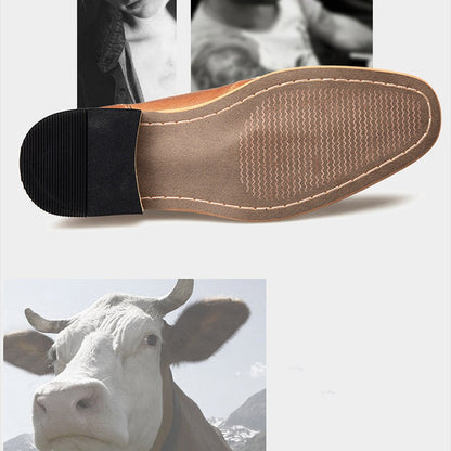 2022 Spring New Men's Business Dress Shoes Genuine Leather England Fashion Casual Oxfords Shoes Classic Three Colors Size 7.5-13