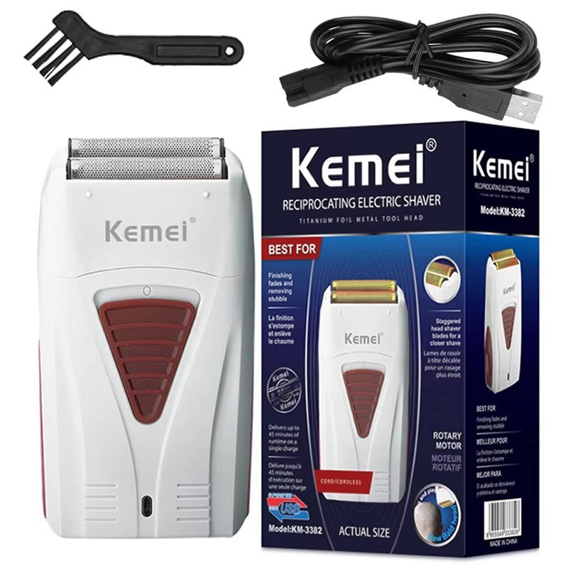 Original Kemei Finishing Fade Rechargeable Electric Shaver Hair Beard Cleaning Electric Razor For Men Bald Head Shaving Machine