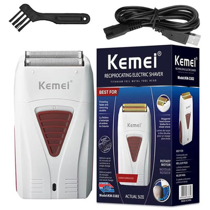 Original Kemei Finishing Fade Rechargeable Electric Shaver Hair Beard Cleaning Electric Razor For Men Bald Head Shaving Machine