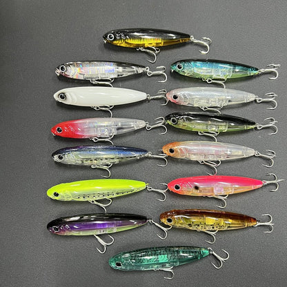 17g Surface Pencil Fishing Lures Walk the Dog Floating Wobbler Laser Artificial Bait for Trout Bass Seawater Swimbait Supplies