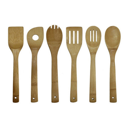 7 Piece  Bamboo Cooking Utensil Set Cooking Spoons And Spatulas Kitchen Tools For Nonstick Pan And Cookware Cooking Tools