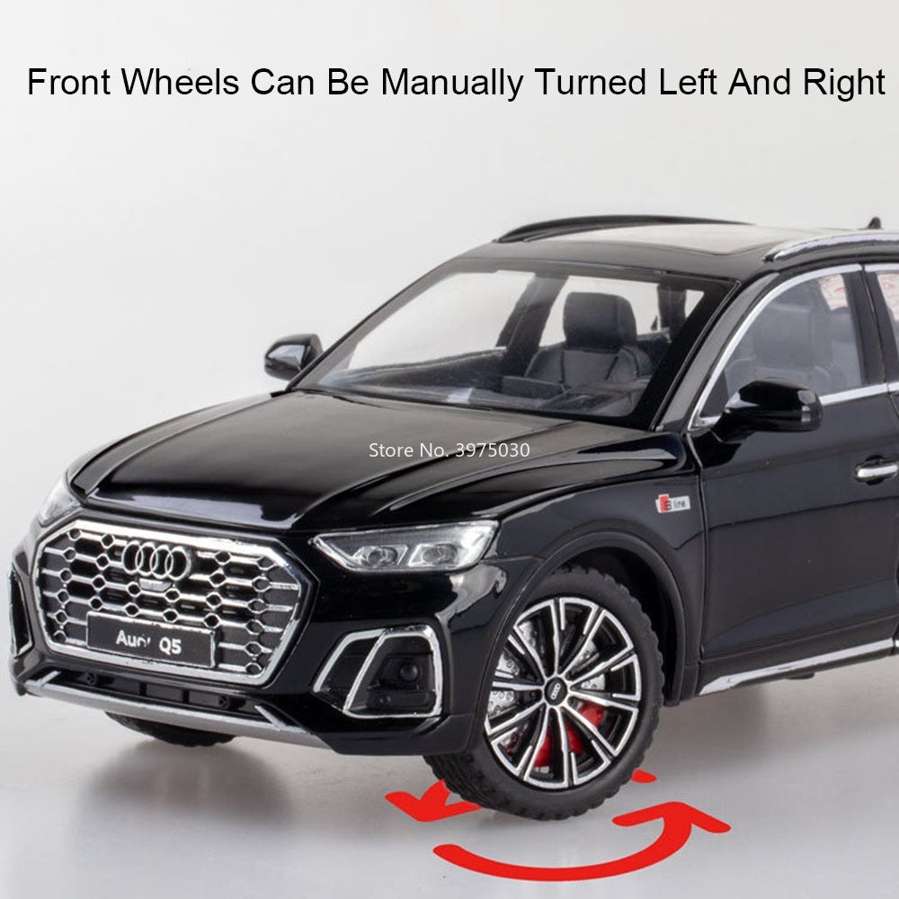 1:24 AUDI Q5 Modelos Carros de Liga Brinquedos com Luz e Som Carro em Miniatura 6 Portas Abertas Rodas Puxar para Trás Veículos para Presentes de Crianças e Adultos
