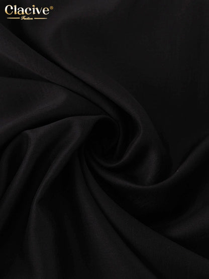Clacive Fashion Loose Balck Women Skirt Casual High Waist Ankle Length Skirts El