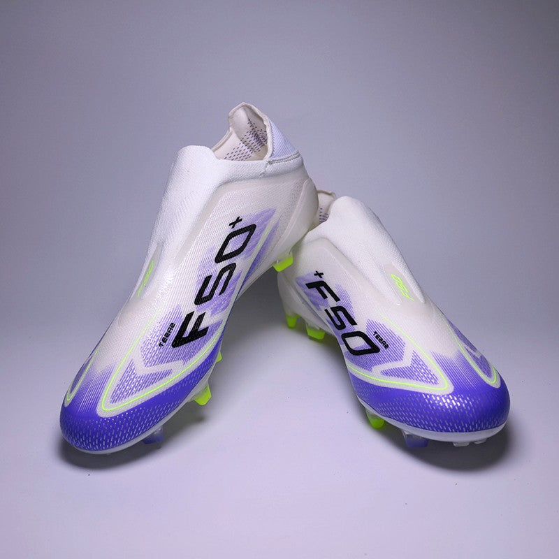 SLIP-ON Mens Soccer Shoes Non-Slip Turf Soccer Cleats for Youth  Without-Lace TF/FG Training Football Boots Chuteira Campo 35-45