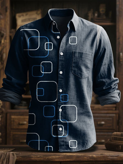 2025 men's fashionable spring and summer casual skull print long sleeved shirt suitable for daily street wear