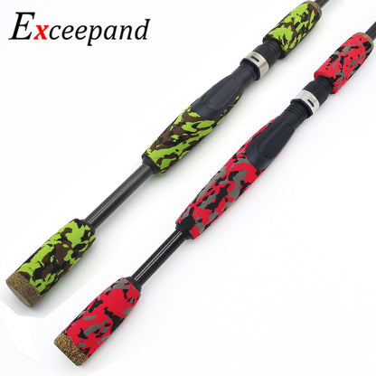 Exceepand Cabo Dividido de Haste de Pesca Giratória EVA CAMO Vermelho e Verde Componentes de Haste de Reparo DIY para Bass Pike Upgrade