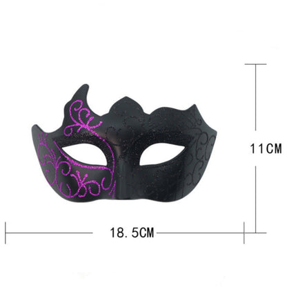 2Pcs Men Women Half Face Masks Couple Masks Sexy Painted Masquerade Mask Wedding Carnival Performance Costume Prom Party Supply