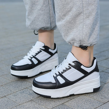 4 Wheel Skate Roller Shoes Foy Boys Casual Outdoor Sports Slide Shrink School Students Pulleys Sneakers Girls Walking Shoes