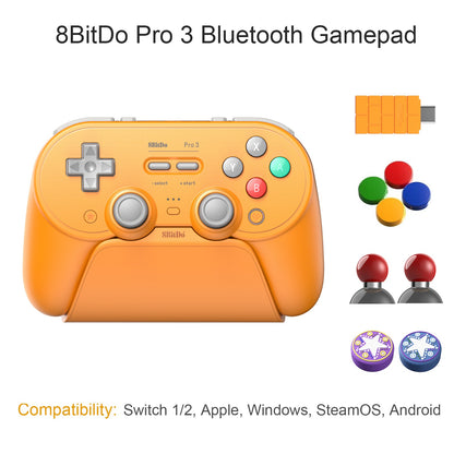 8BitDo Pro 3 Bluetooth Gamepad for Switch 1/2, Windows, Apple, Steam Special Edition Wireless Game Controller with TMR Joysticks