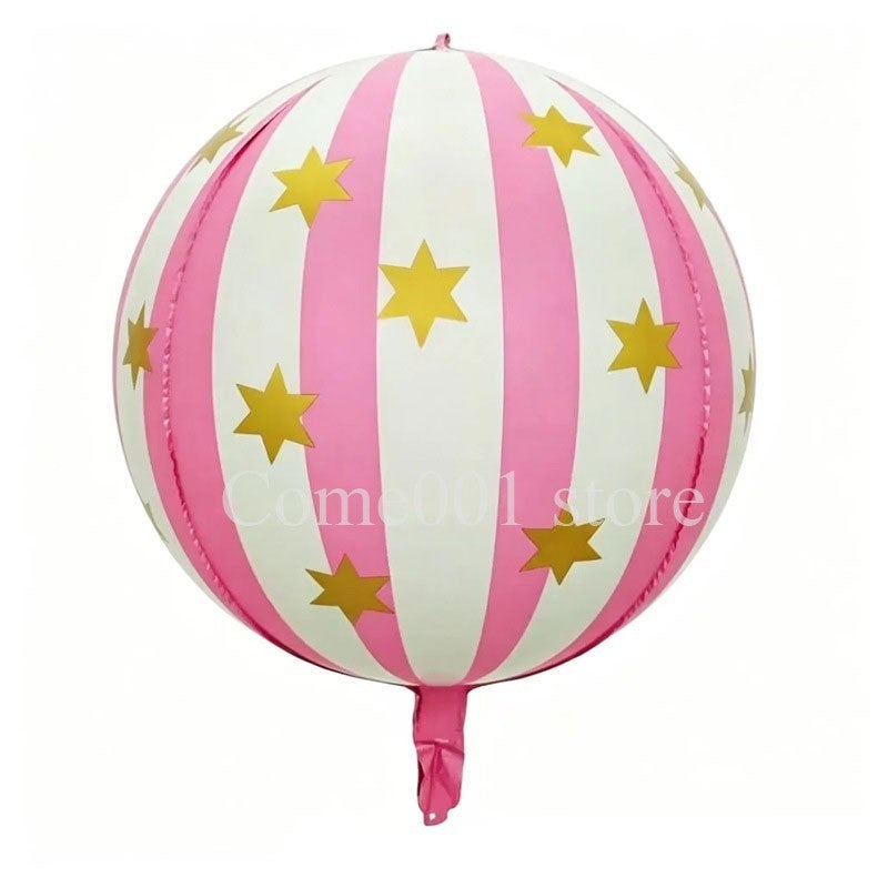 Merry Christmas Round Foil Balloons StripedStar Festive Ballons Party Birthday Home Decoration Supplies
